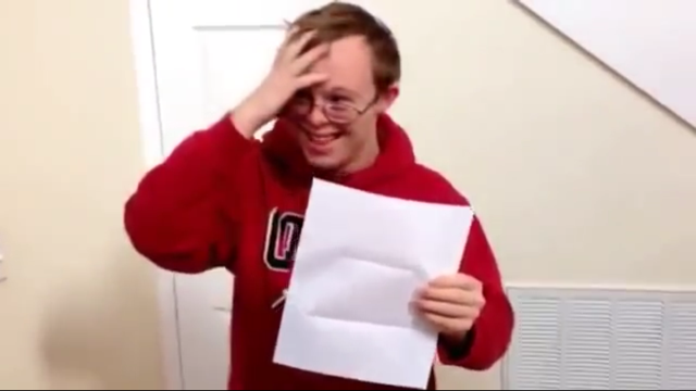 Young Man With Down Syndrome Reacts To Receiving College Acceptance